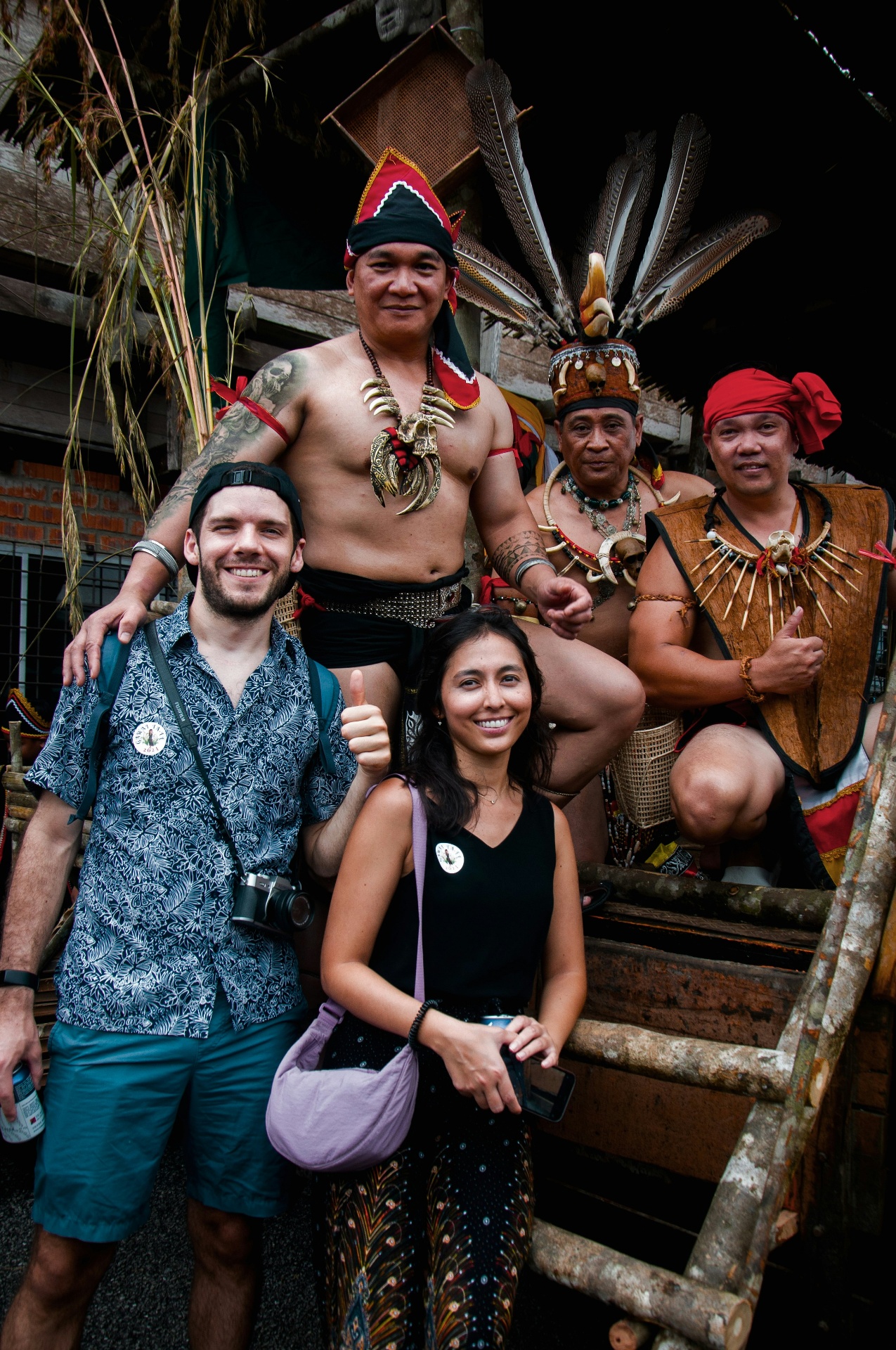 Travellers meeting indigenous community members
