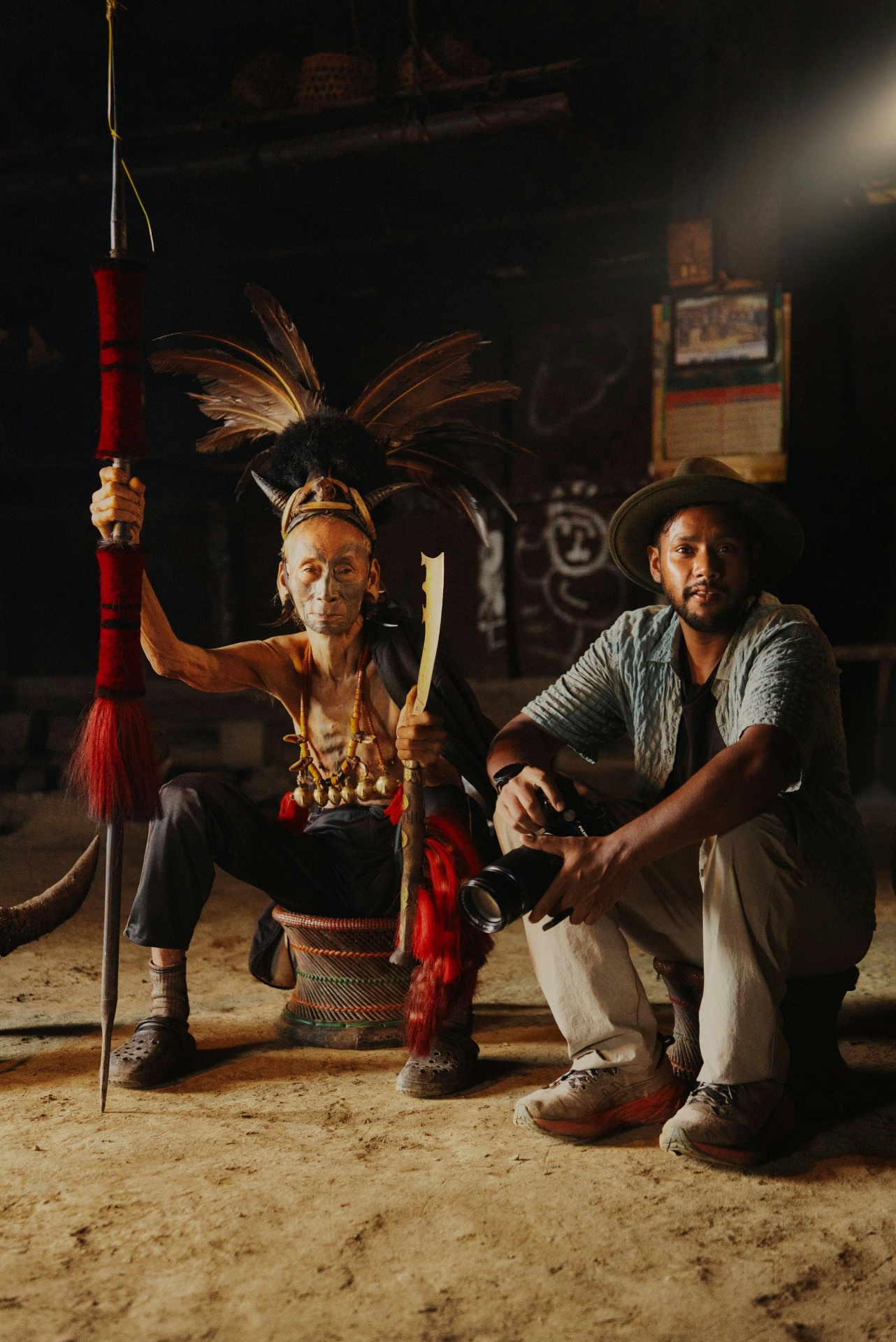 Meeting an indigenous elder in Borneo